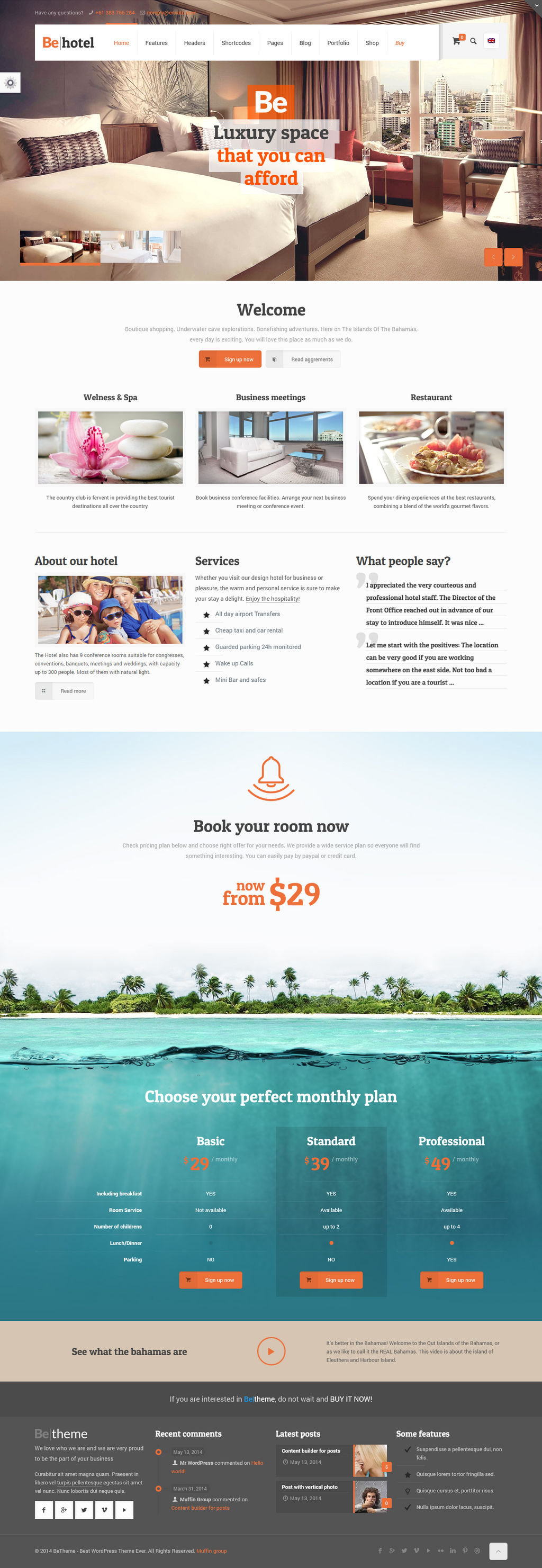 BeHotel WordPress Theme by webdesigngeek