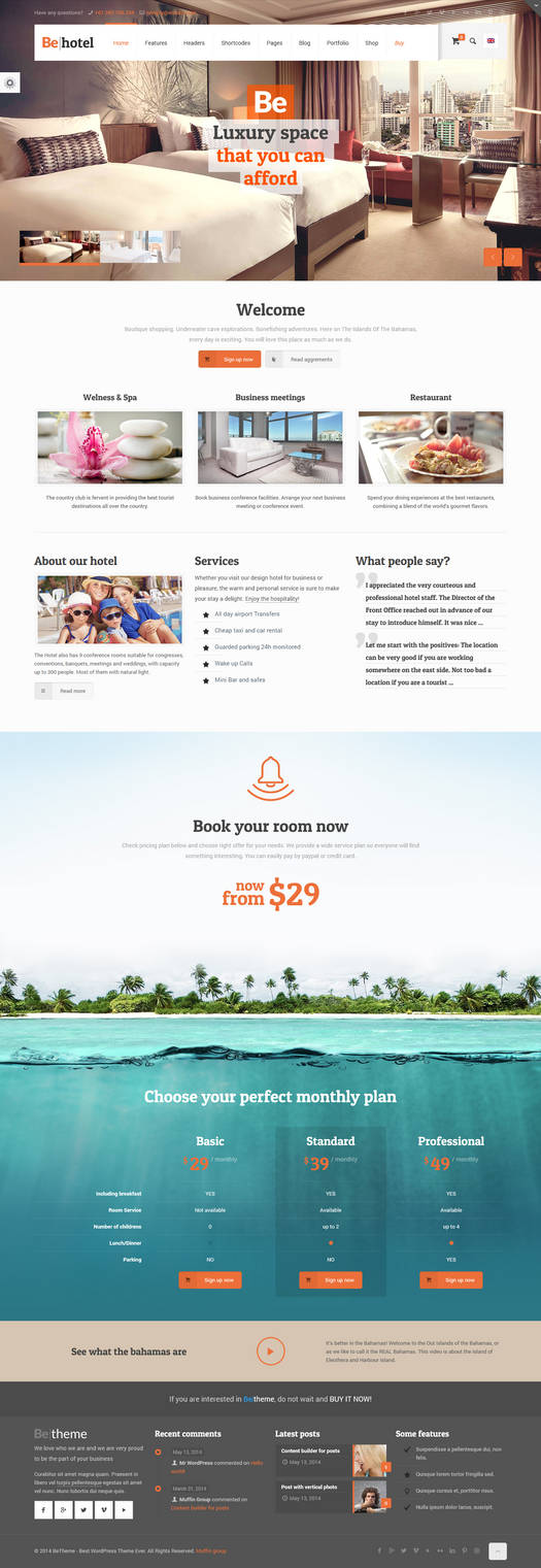 BeHotel WordPress Theme by webdesigngeek