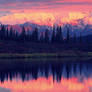 Landscapes Wonder Lake Alaska Range Sunset Denali 