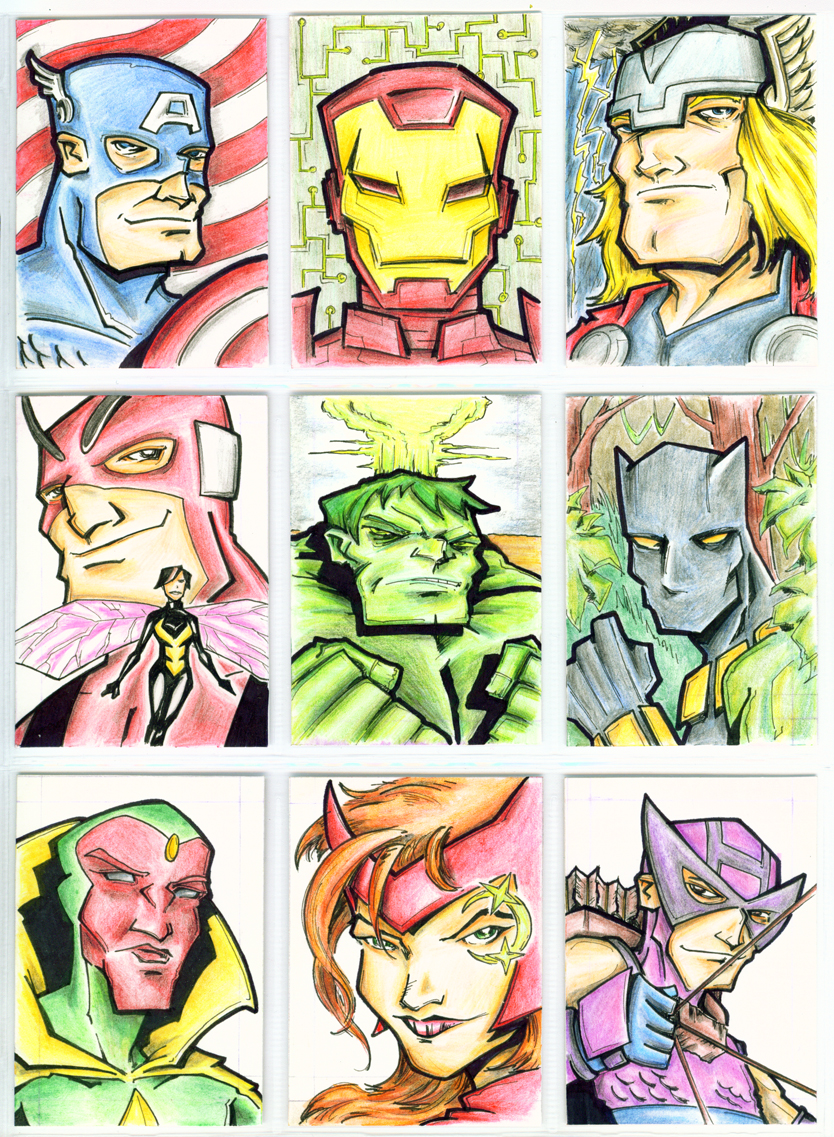 Avengers Cards in Color