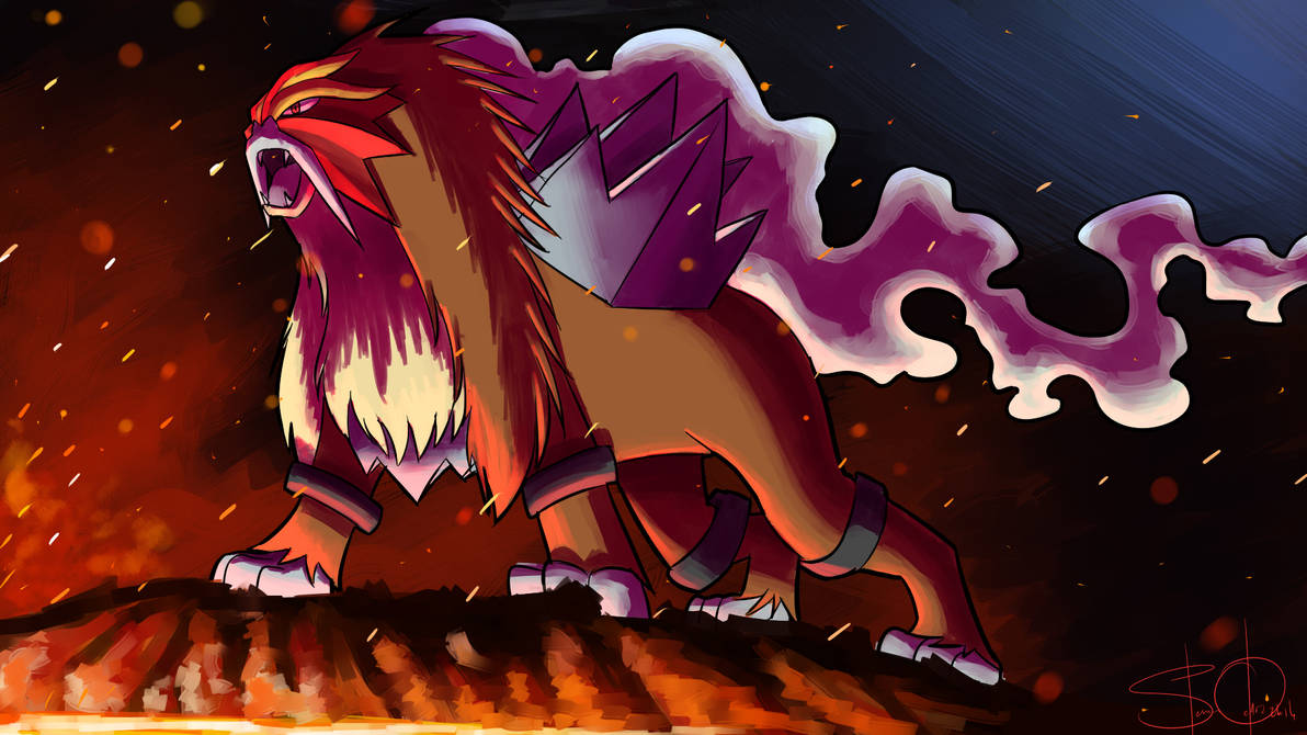 Entei by superninjadeluxe on DeviantArt