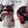 Tartan kitty beanie pink