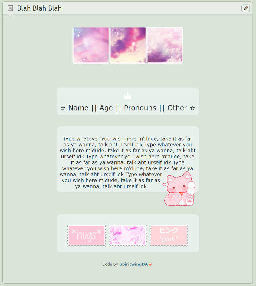 User Box Pink F2U Pink themed custom box || .:codes:. by Rainforesst on DeviantArt