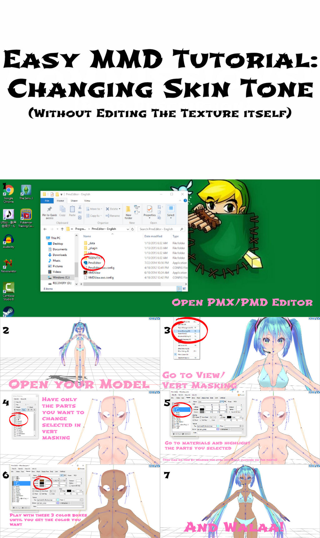 Mmd Tutorial Easy MMD: Skin Changing Tutorial by UtauRueCross on DeviantArt