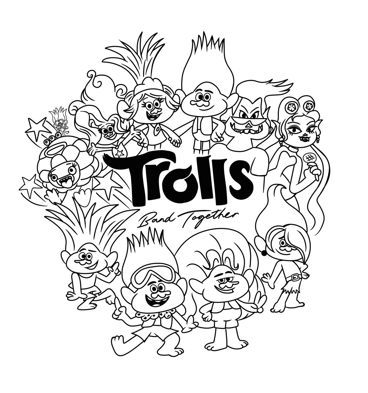 Trolls Color Guide Trolls Coloring Pages Dj Suki