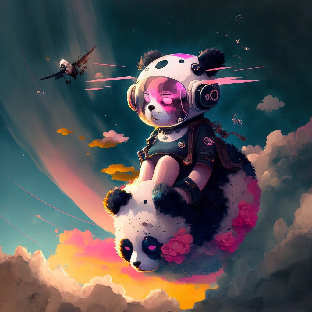 A Panda Student on a Cute Panda Kintou Cloud Ride by AndyMurrtART on ...