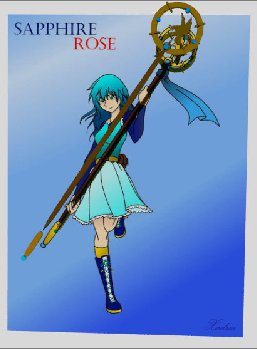 RWBY: Sapphire Rose Staff by ShadeofGrimm on DeviantArt