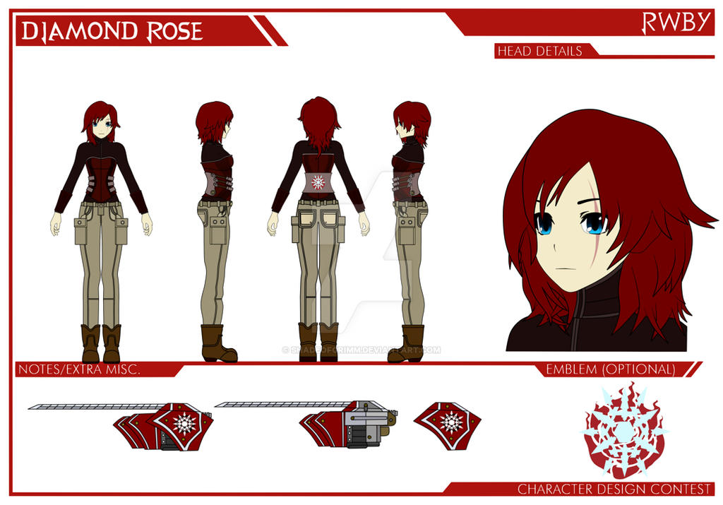 Rwby Oc Diamond Winter Rose Character Reference By Shadeofgrimm On Deviantart