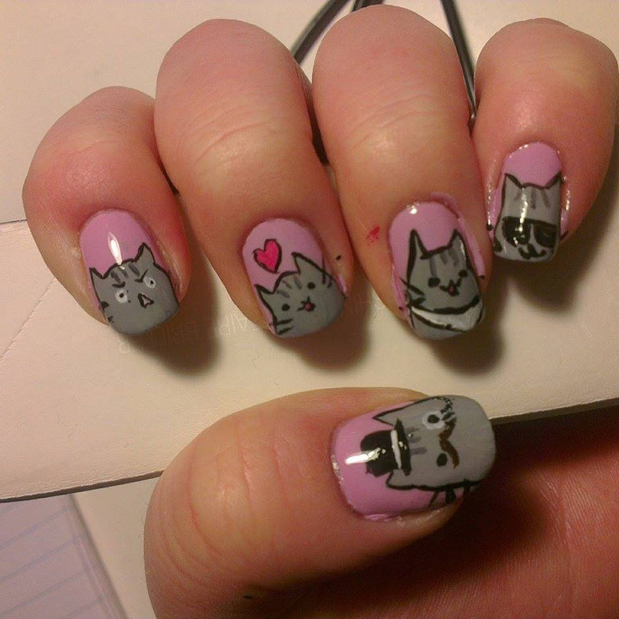 cat, girls and nail art - image #306063 on