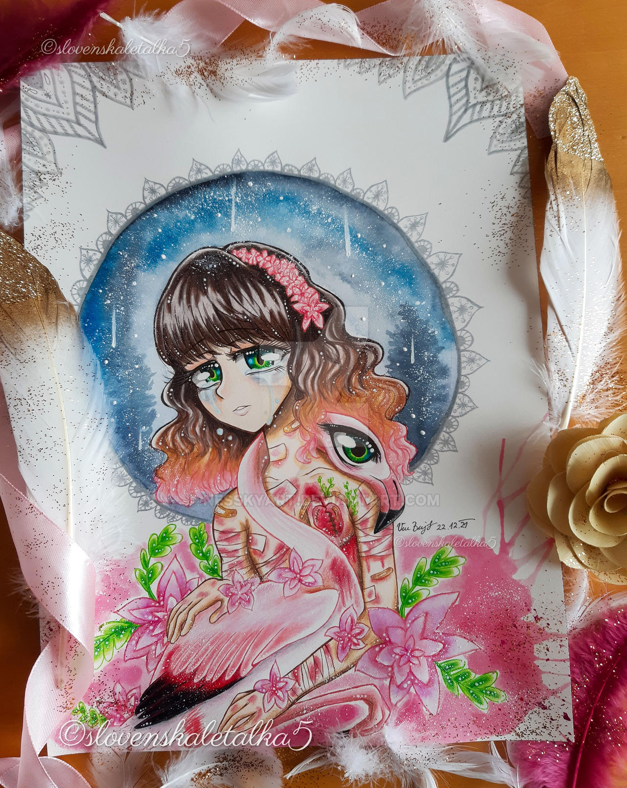 Flamingos are crying by nesskyart on DeviantArt