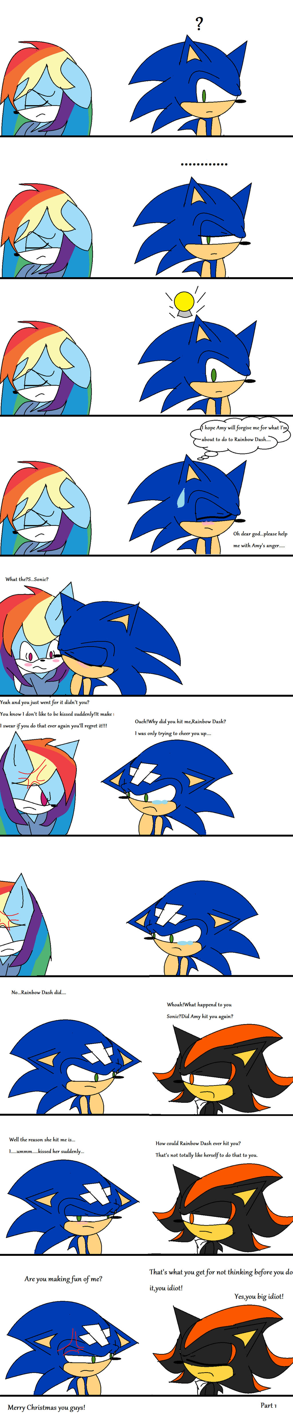 Sonic gets hit by Rainbow Dash
