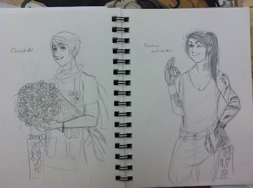 Florist and Tattoo Artist AU: ROCHU