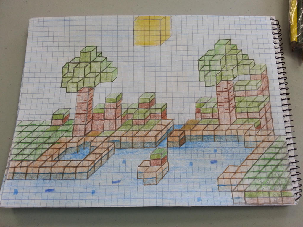 Minecraft Split Drawing Minecraft by Herobrine2349 on DeviantArt