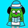 Little Miss Neat Reading a fairy tales book