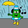 Little Miss Neat singing in the rain