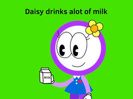 Daisy drinks alot of milk story card