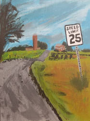 Rural Road (Acrylic on canvas)