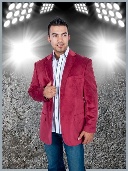 Mens Stylish two Button Sport Jacket Burgundy