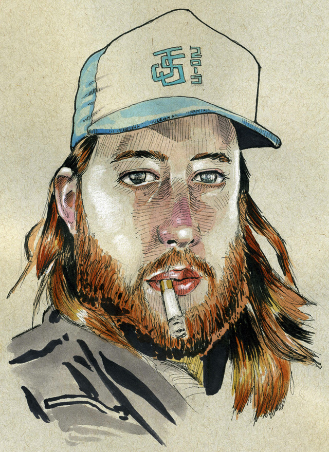 beardandteeth truckerhat inks watercolour LG