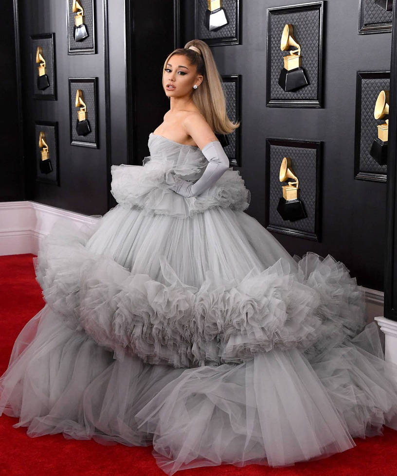 ariana grande blue grammy dress Ariana Grande performs in a blue jumpsuit at Stevie Wonder