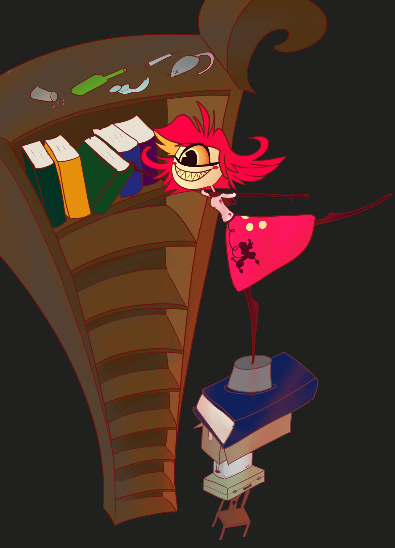 Helluva Library Nifty by luckvampire on DeviantArt