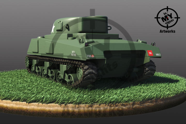 Sherman Tank - rear view by inMYsightsArtworks on DeviantArt