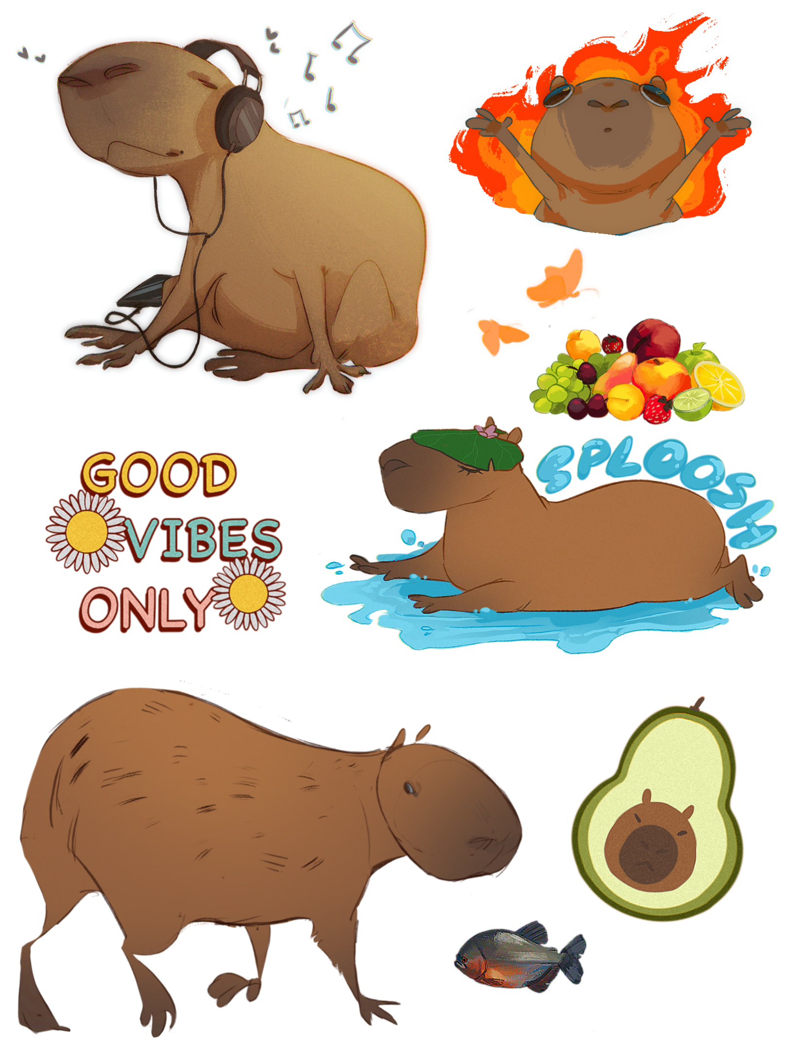 Capix Sticker Capy stickers for personal use by CelkaToad on DeviantArt