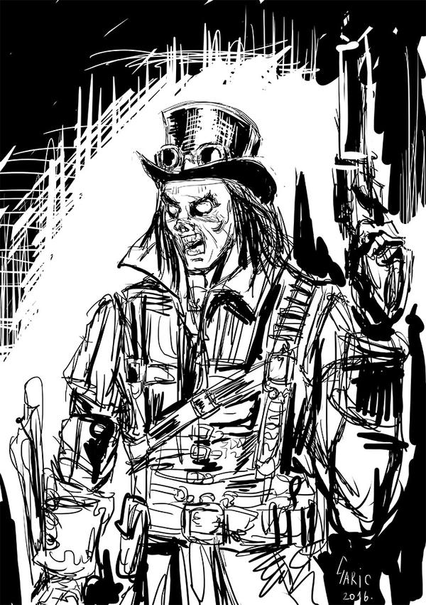 Dark Bone Zombie Steampunk sketch