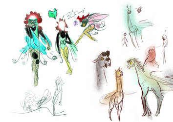 DnD Sketch Fairy and Giraffe