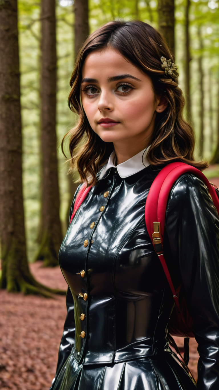Jenna Coleman Latex Uniform with Red Schoolbag by DrShepardsEmpire on ...