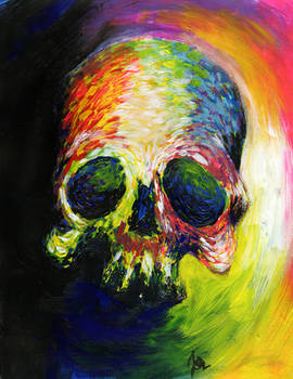 Neon Impressionism Skull