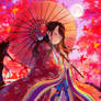 Anime-girl-pretty-autumn-umbrella