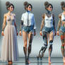 Several clothes for a cyborg female