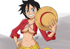Boobtober Day 5 - Luffy