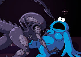 Boobtober 15 - 16 - Xenomorph - Cookie Monster