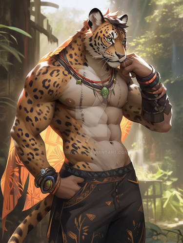 [OPEN] Adoptable Jaguar Warrior Anthro 2