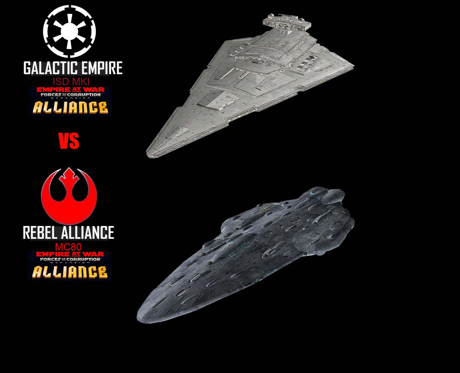 Star Wars Empire at War – FOC Alliance – ISD MKI vs MC80 MKI – Improved resistance