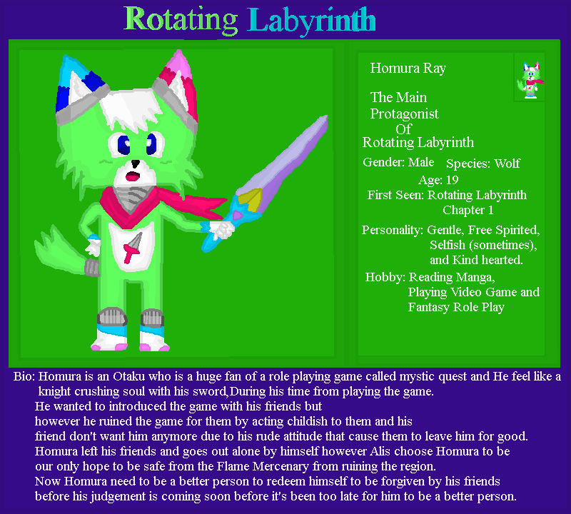 Rotating Labyrinth Main Protagonist - Homura Ray by RetroFoxStudios17 ...