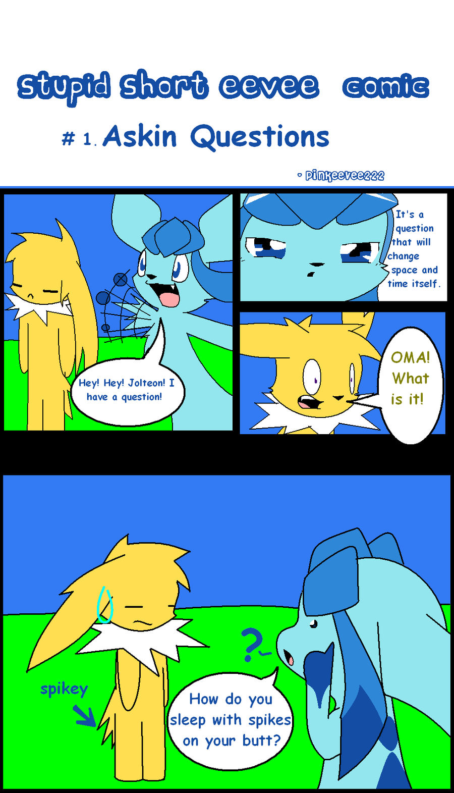 Stupid short eevee comic #1 by Scruffyeevee