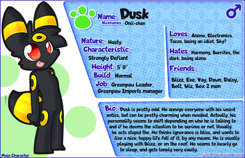 SSEC Bio- Dusk by Scruffyeevee on DeviantArt