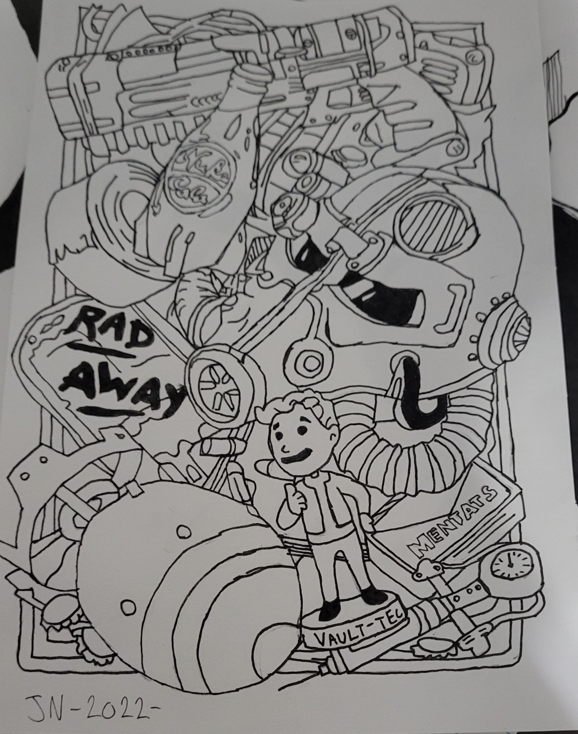 Fallout Draw Outline Fallout 4 Drawing by HavocHellraiser on DeviantArt