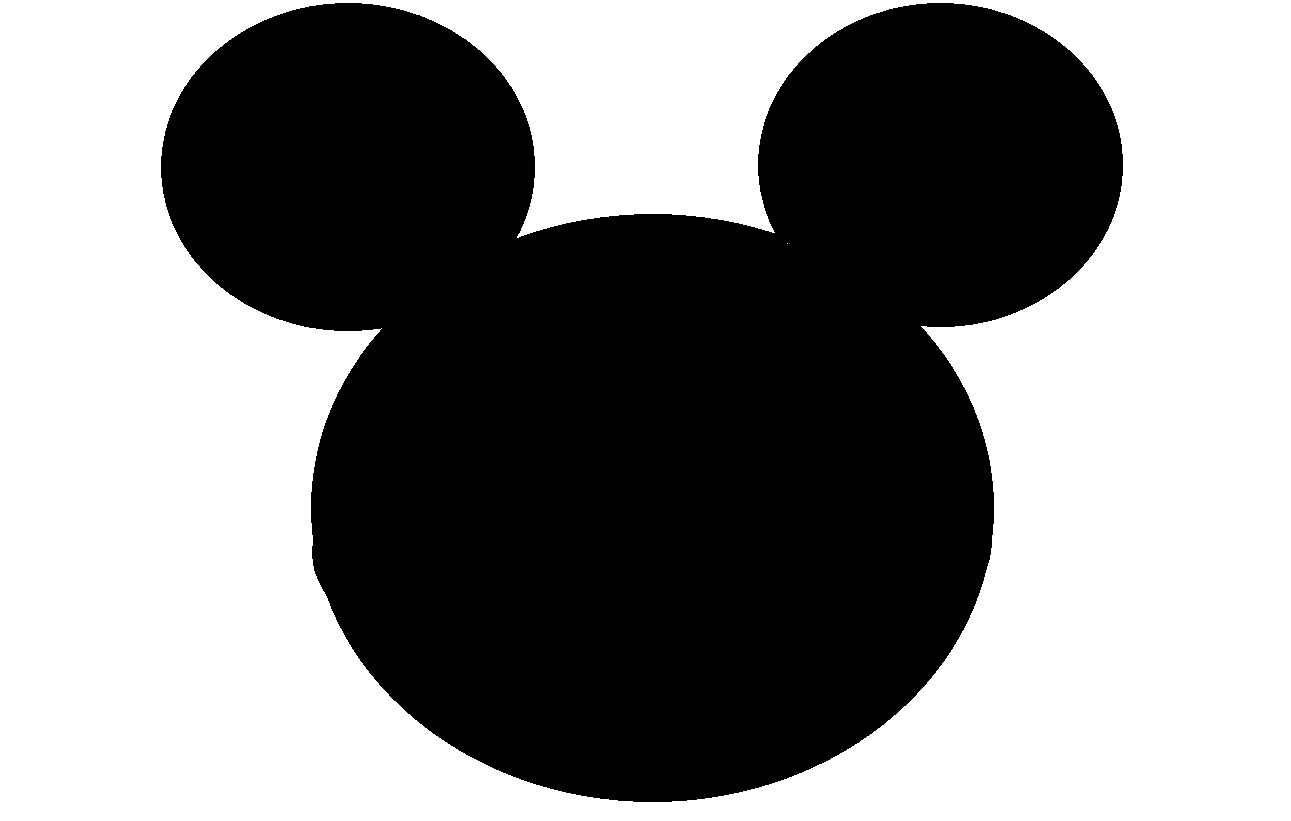 Mickey Mouse Symbol Drawn Using Shapes
