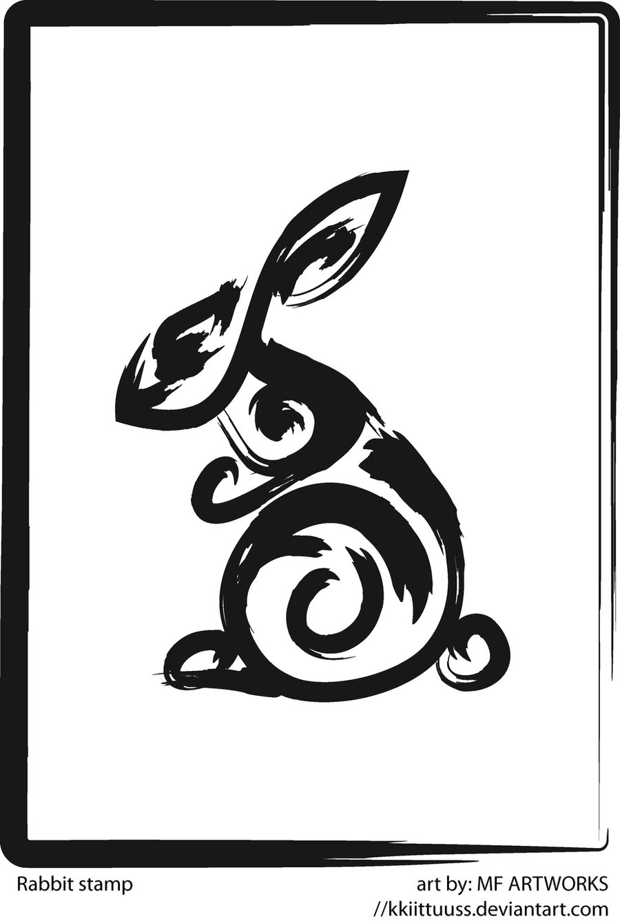 Rabbit oriental ink