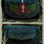 'Green Fairy' Leather hand painted wallet front