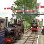 Trains cross at Pinesway