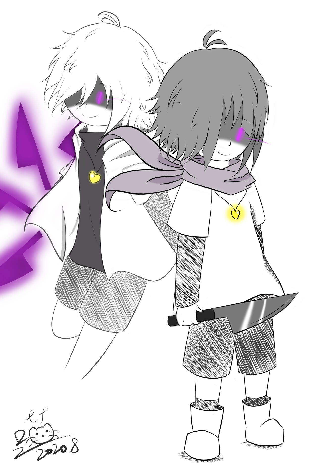 Cross Frisk X-Tale Frisk and Chara by linmeowcat on DeviantArt