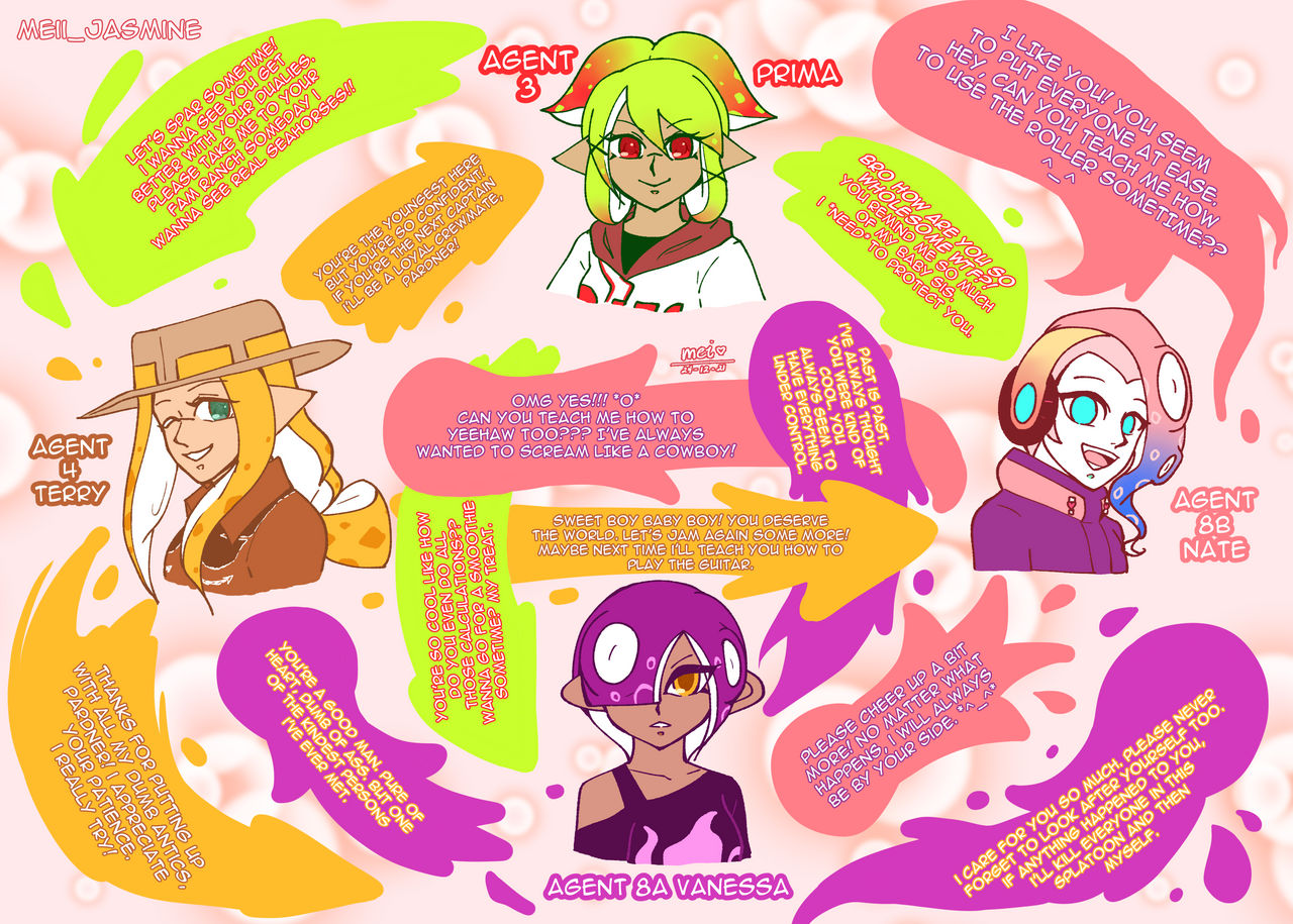 Splatoon OC: Agent Relationship Chart by Meii-Jasmine on DeviantArt