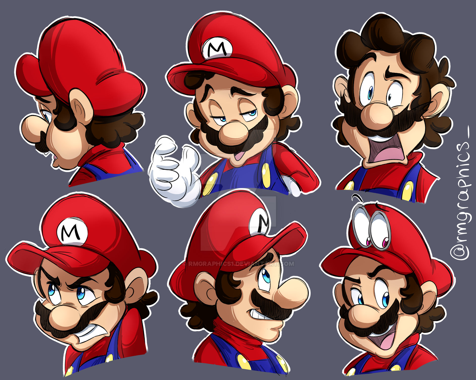 Mario Expression Sketches by rmgraphics1 on DeviantArt