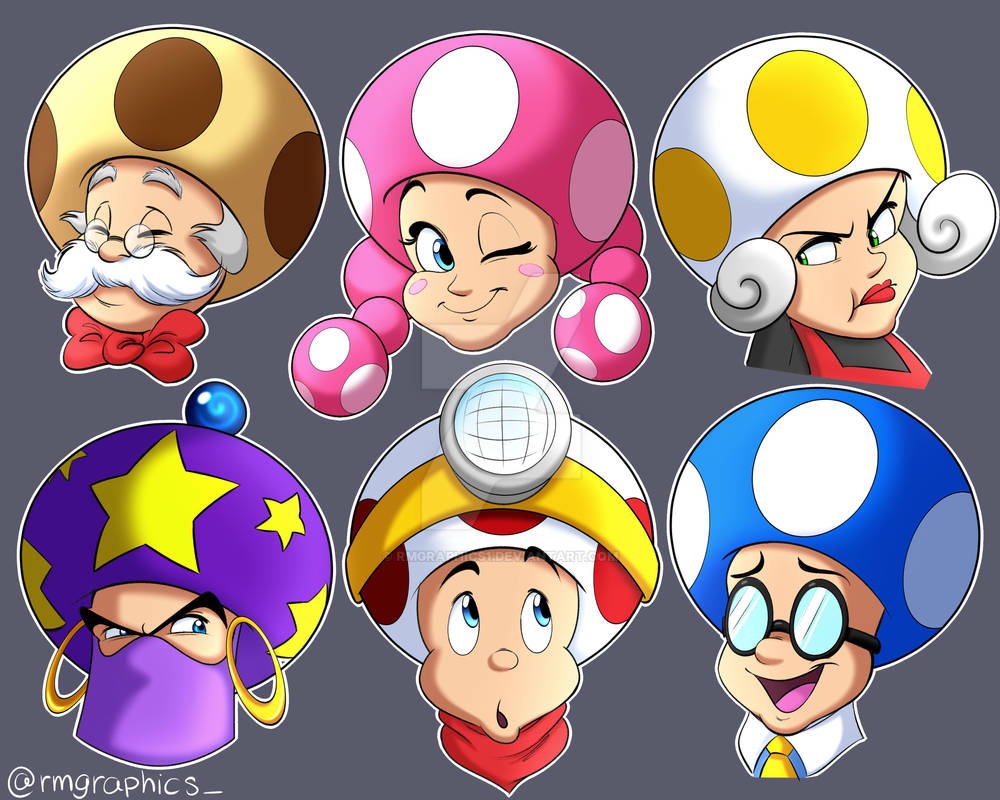 Toad Variations Mario Super Mario - Toads by rmgraphics1 on DeviantArt