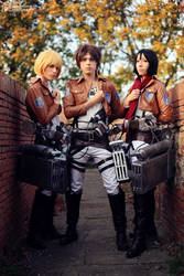 Eren,Mikasa And Armin Cosplay - Shingeki no Kyojin